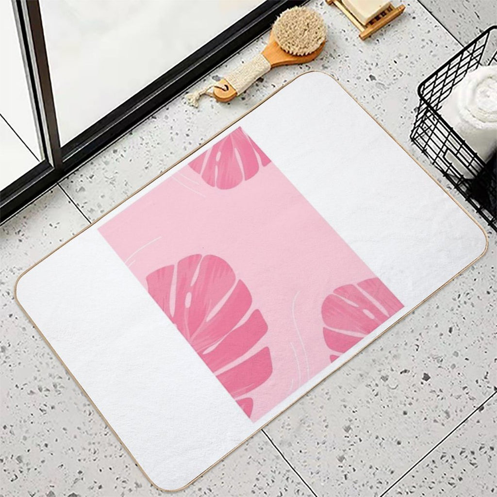 Pink Flowers Art  Repositionable Bath Mat
