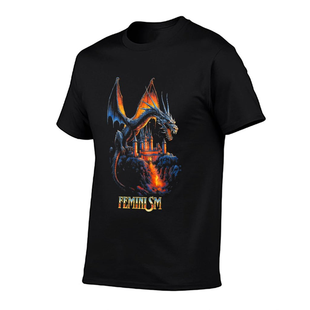 Feminism Dragon  VINTAGE FUNNY Feminism Dragon  Relaxed-fit T-Shirt