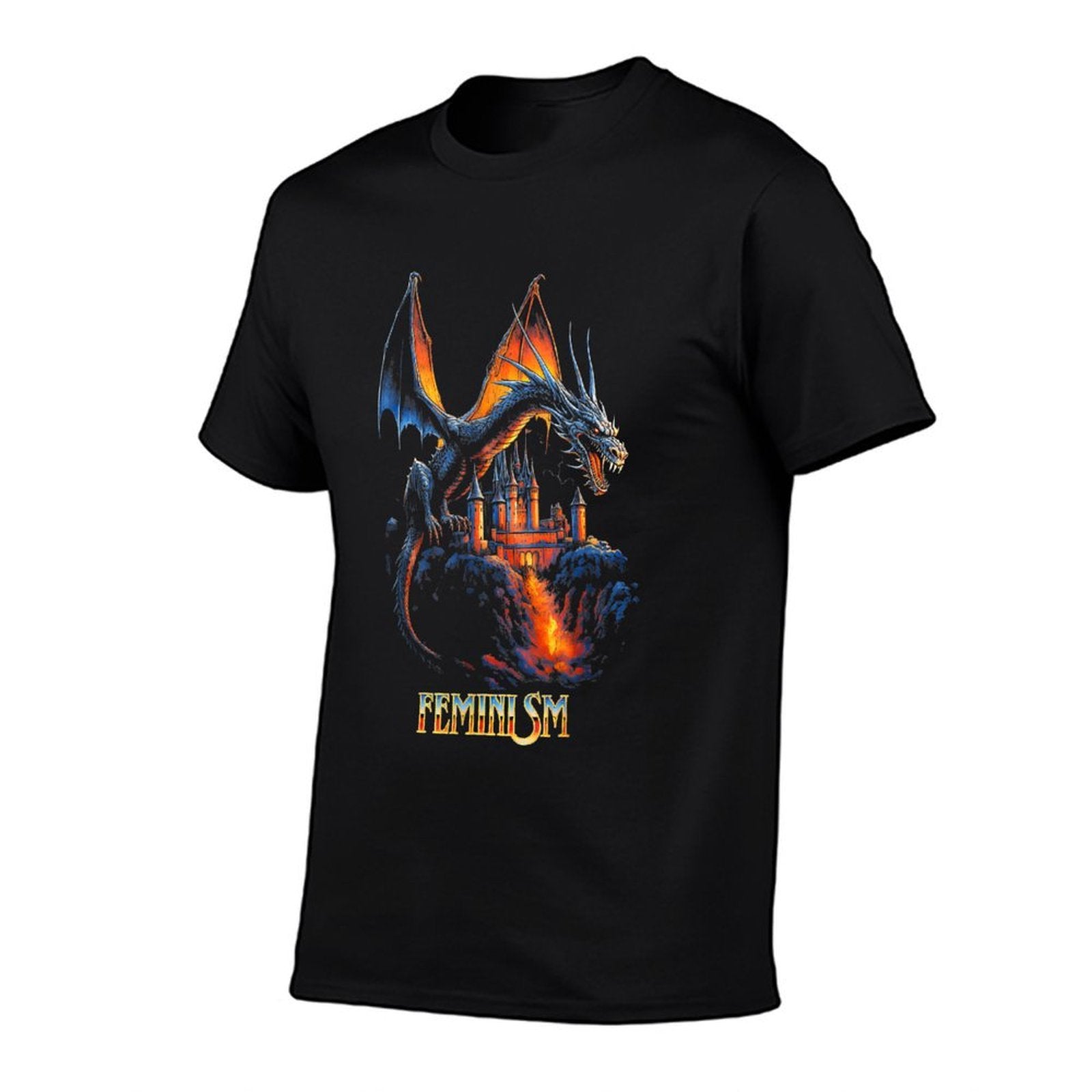 Feminism Dragon  VINTAGE FUNNY Feminism Dragon  Relaxed-fit T-Shirt