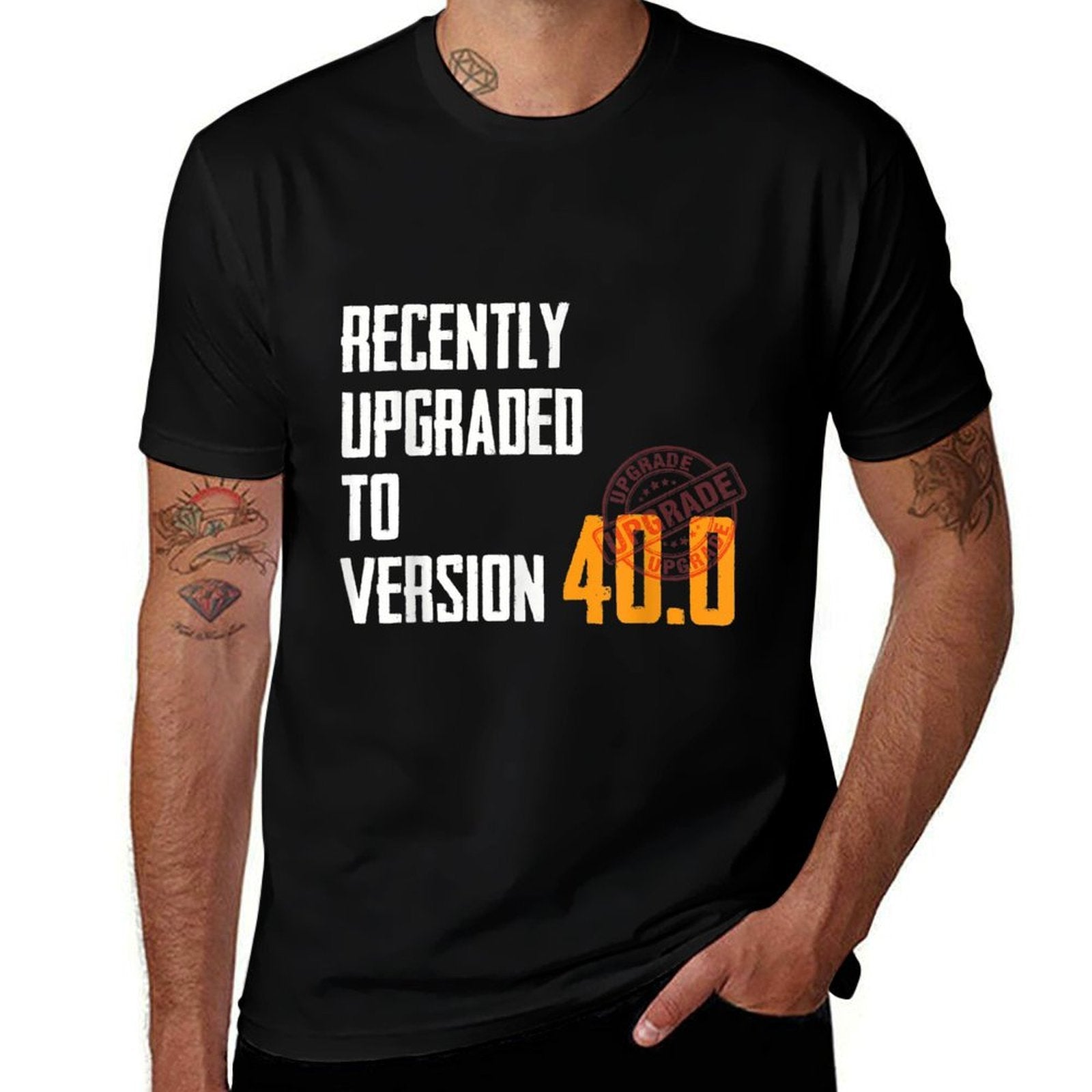 40th Birthday Gift Made in 1977 Version 40.0  Oversized Silhouette T-Shirt