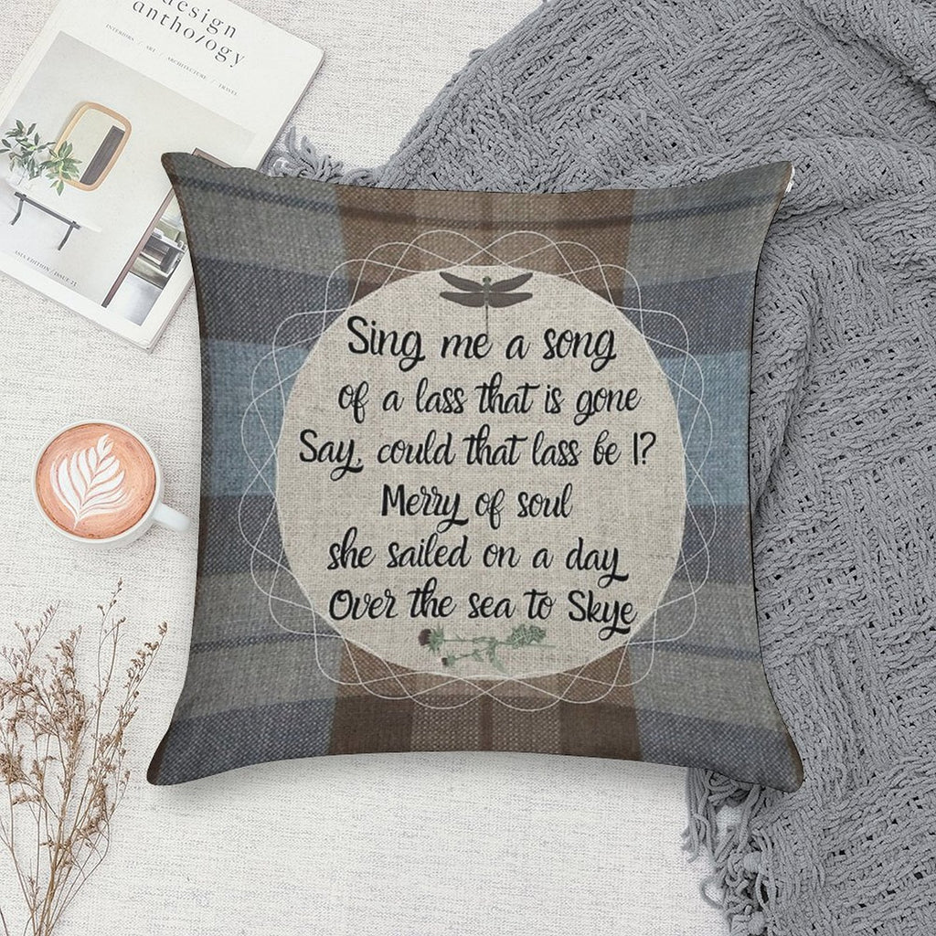 Outlander Song - Fraser Tartan Kilt - Elements Soft Hidden Zipper Throw Pillow
