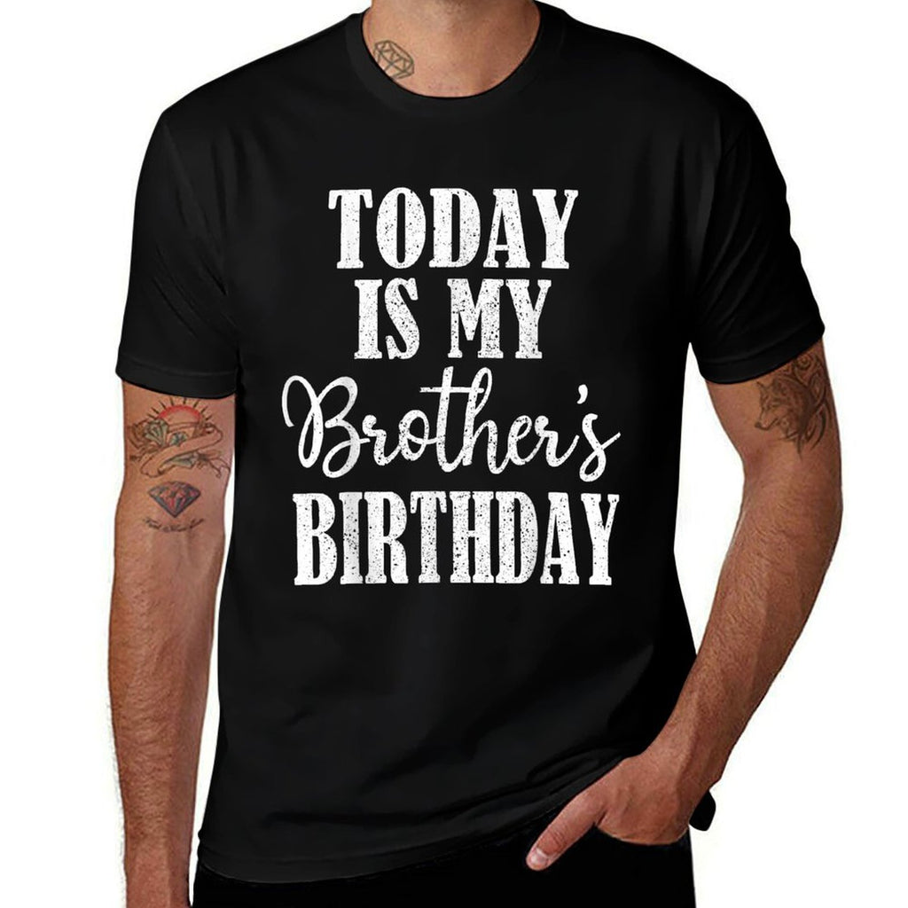 Today Is My Brother's Birthday Party Birthday Squad Family  Ribbed Collar T-Shirt