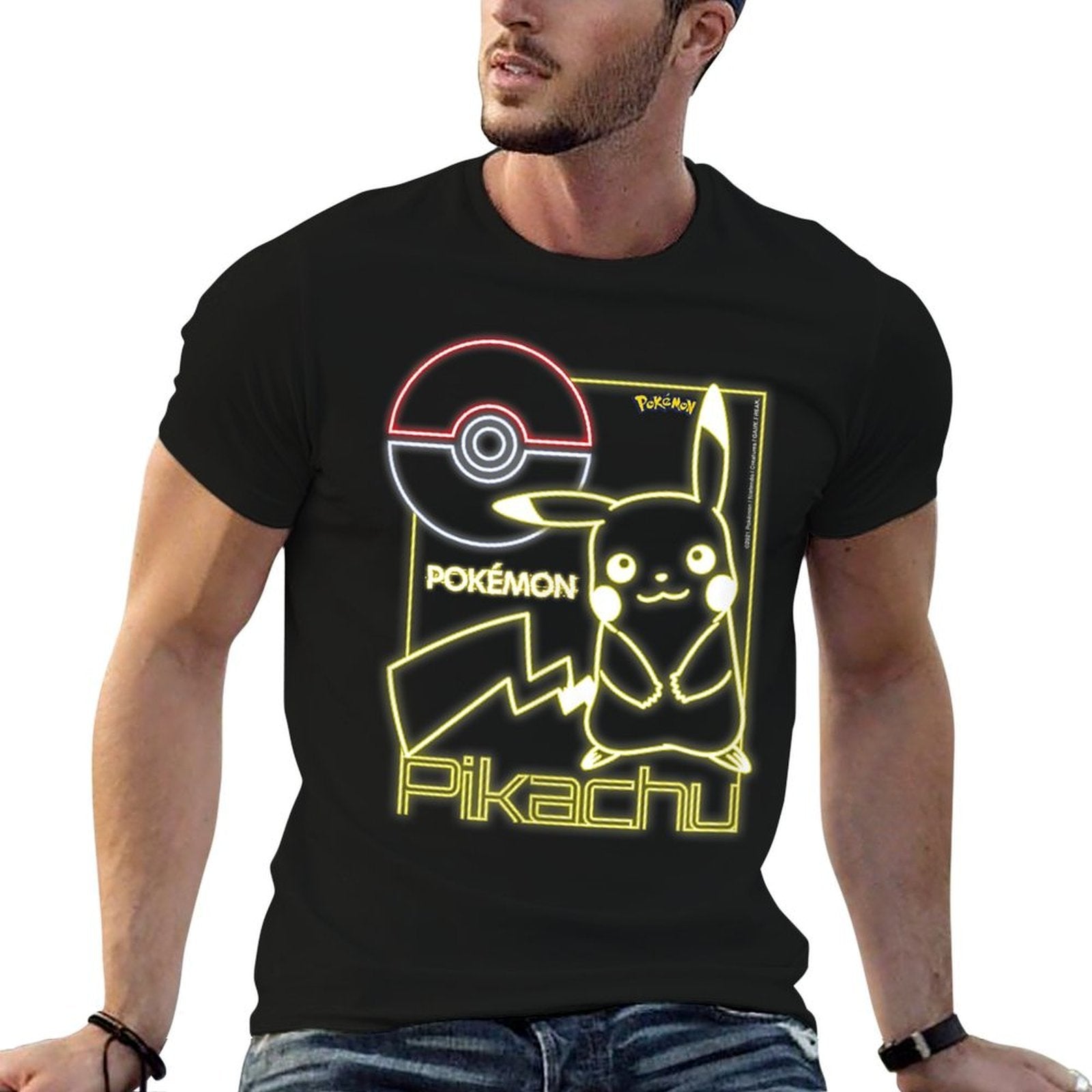 Pokémon - Neon Pikachu  Easy-care T-Shirt