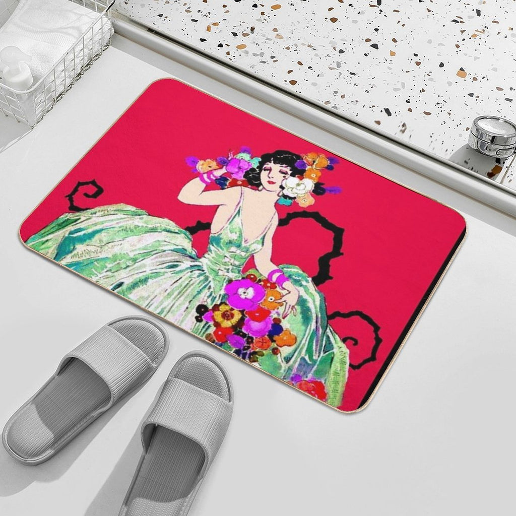 HARPERS BAZAAR  Vintage 1933 Magazine Advertising Print  Dirt-Trapping Bath Mat