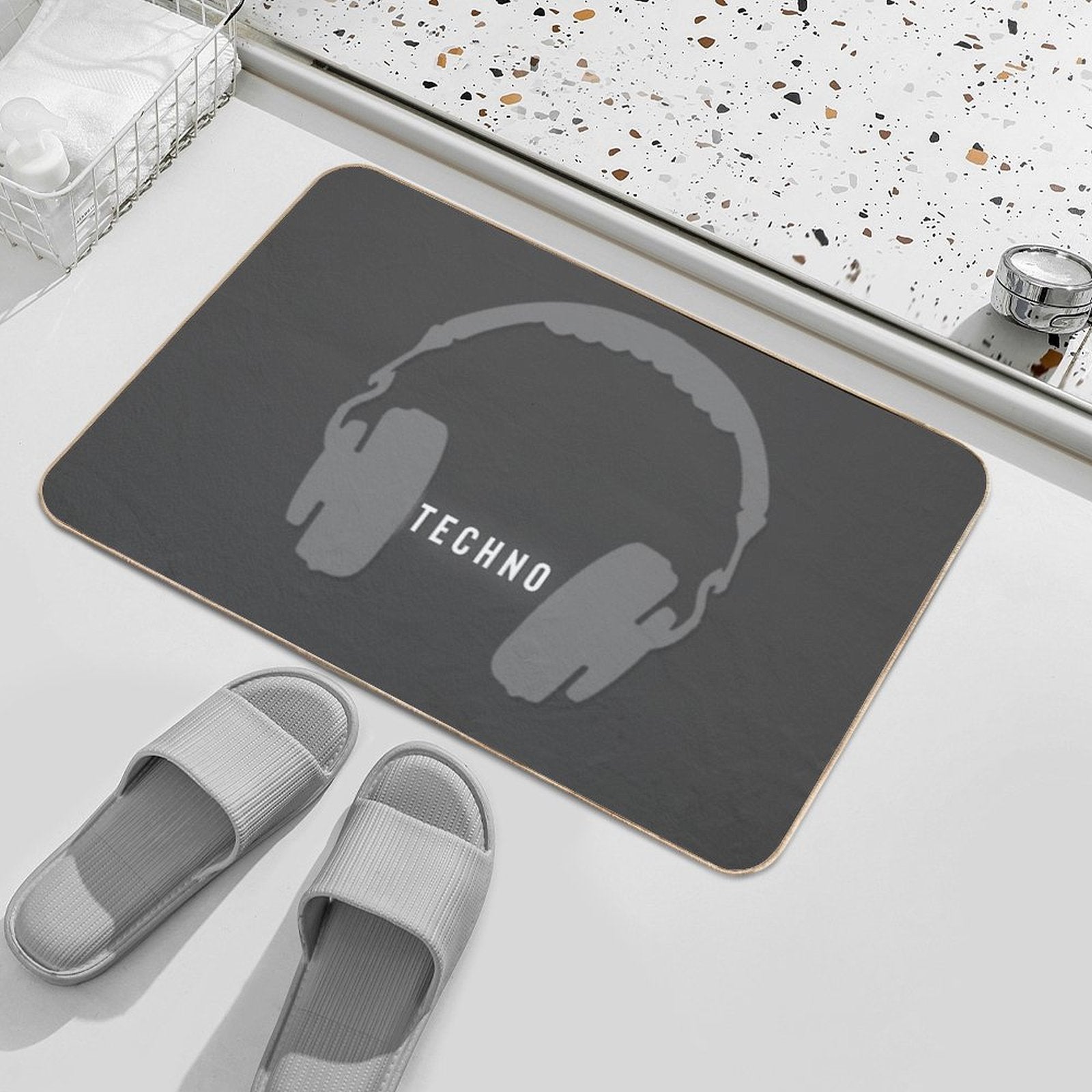 Techno Music  Long-Lasting Bath Mat