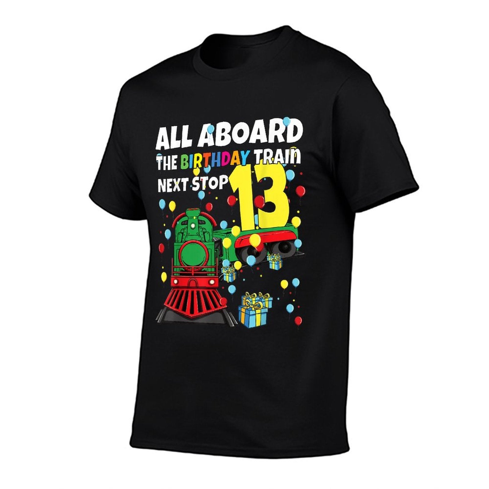 13th Train Birthday All Aboard Birthday Train Boy 13 Years  Relaxed-fit T-Shirt
