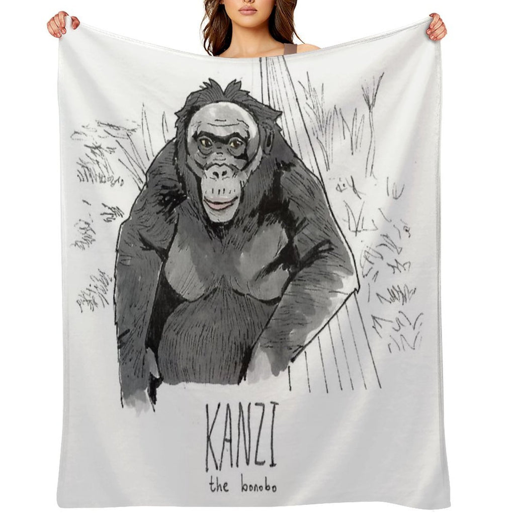 Kanzi The Bonobo Lightweight Throw Blanket