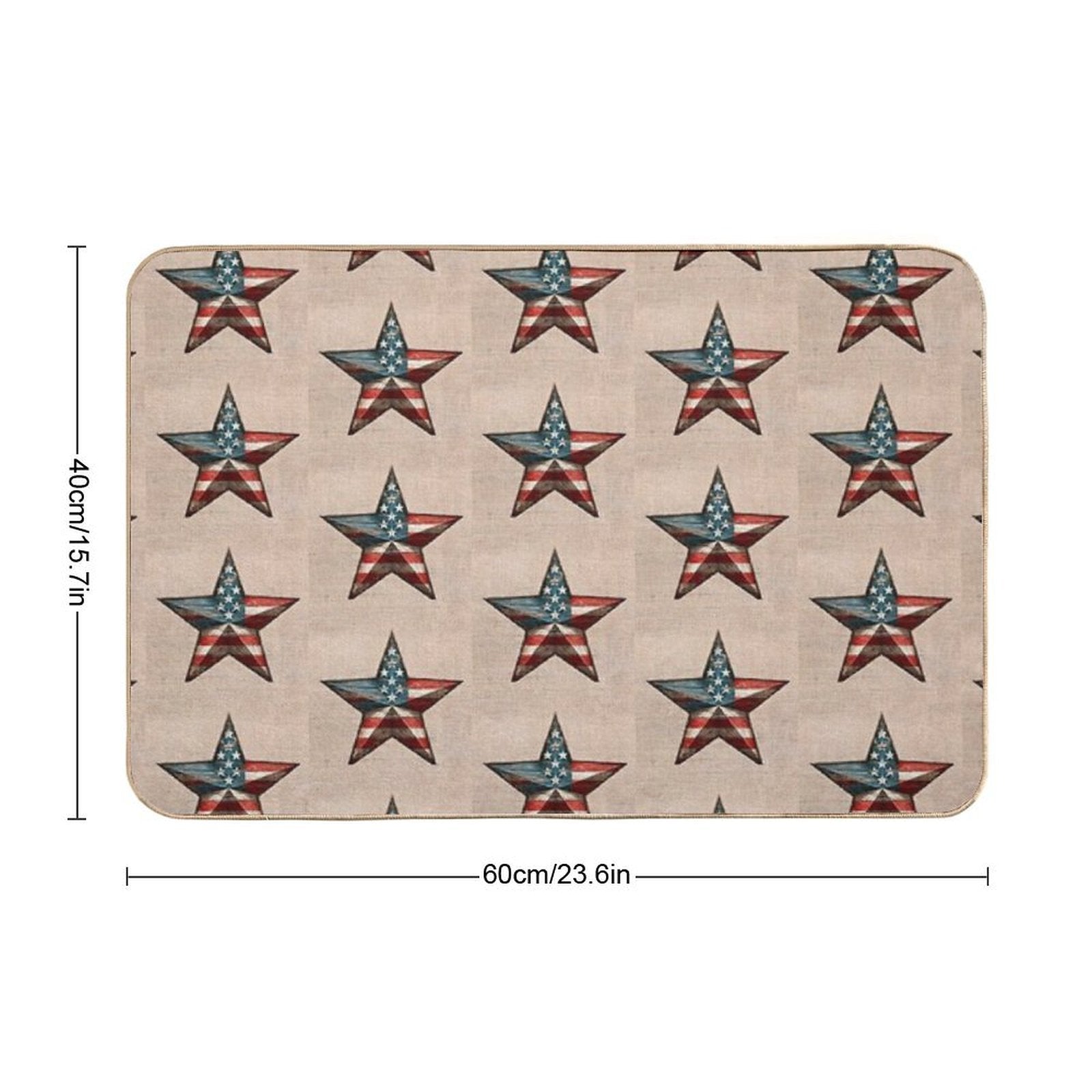 Rustic American Flag Star - Patriotic Wall Art  Pet-Safe Bath Mat