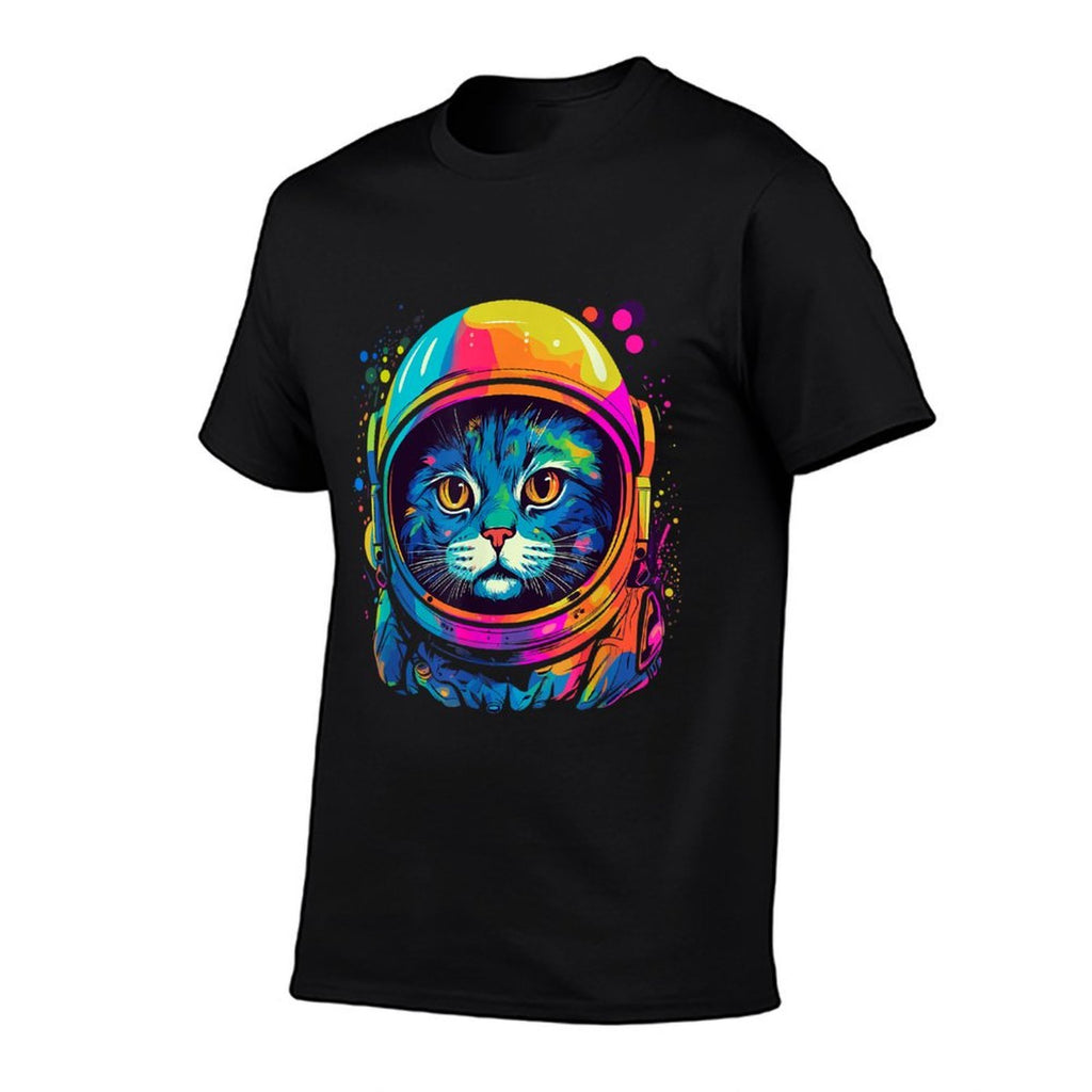 Space Gifts Cat Mom Cat Dad Men Women Kids Astronaut Space  Fade-proof Color T-Shirt