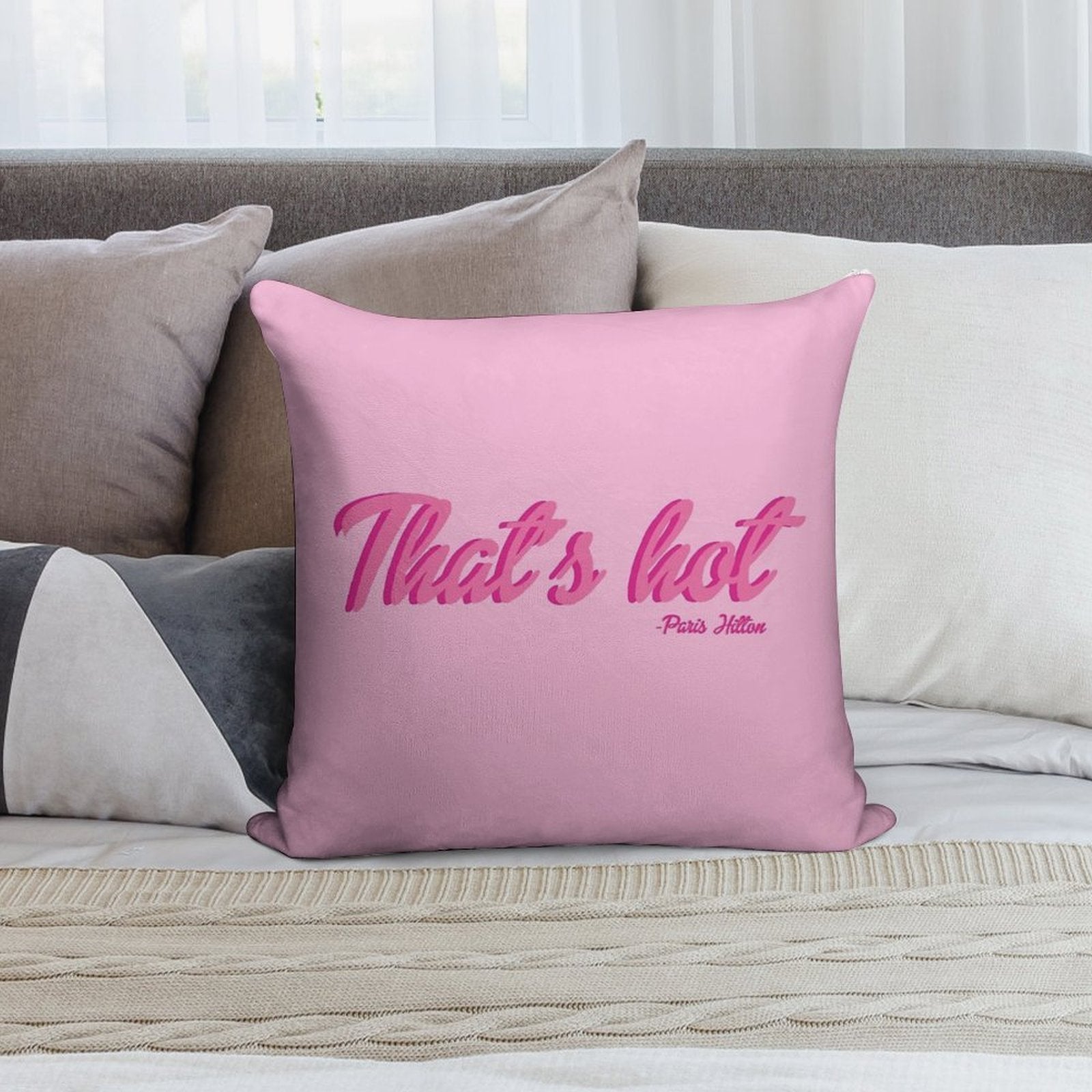 That's Hot Paris Hilton Text Print Soft Home Decor Throw Pillow