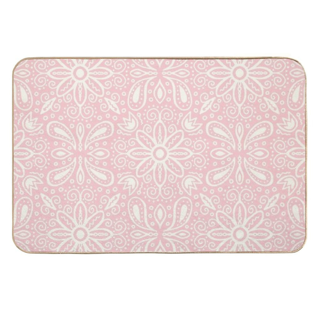 Pink Paisley Pattern  Dirt-Trapping Bath Mat