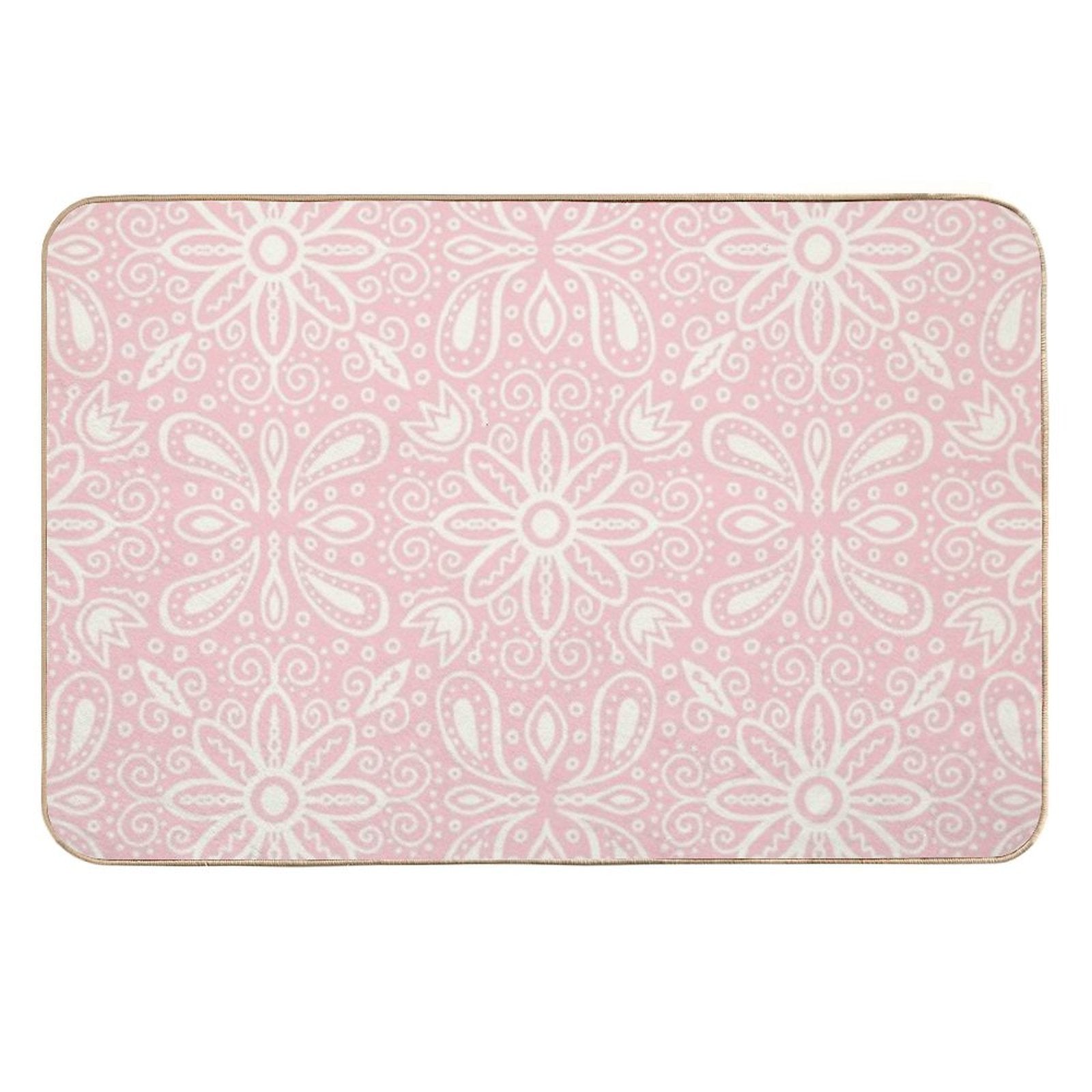 Pink Paisley Pattern  Dirt-Trapping Bath Mat