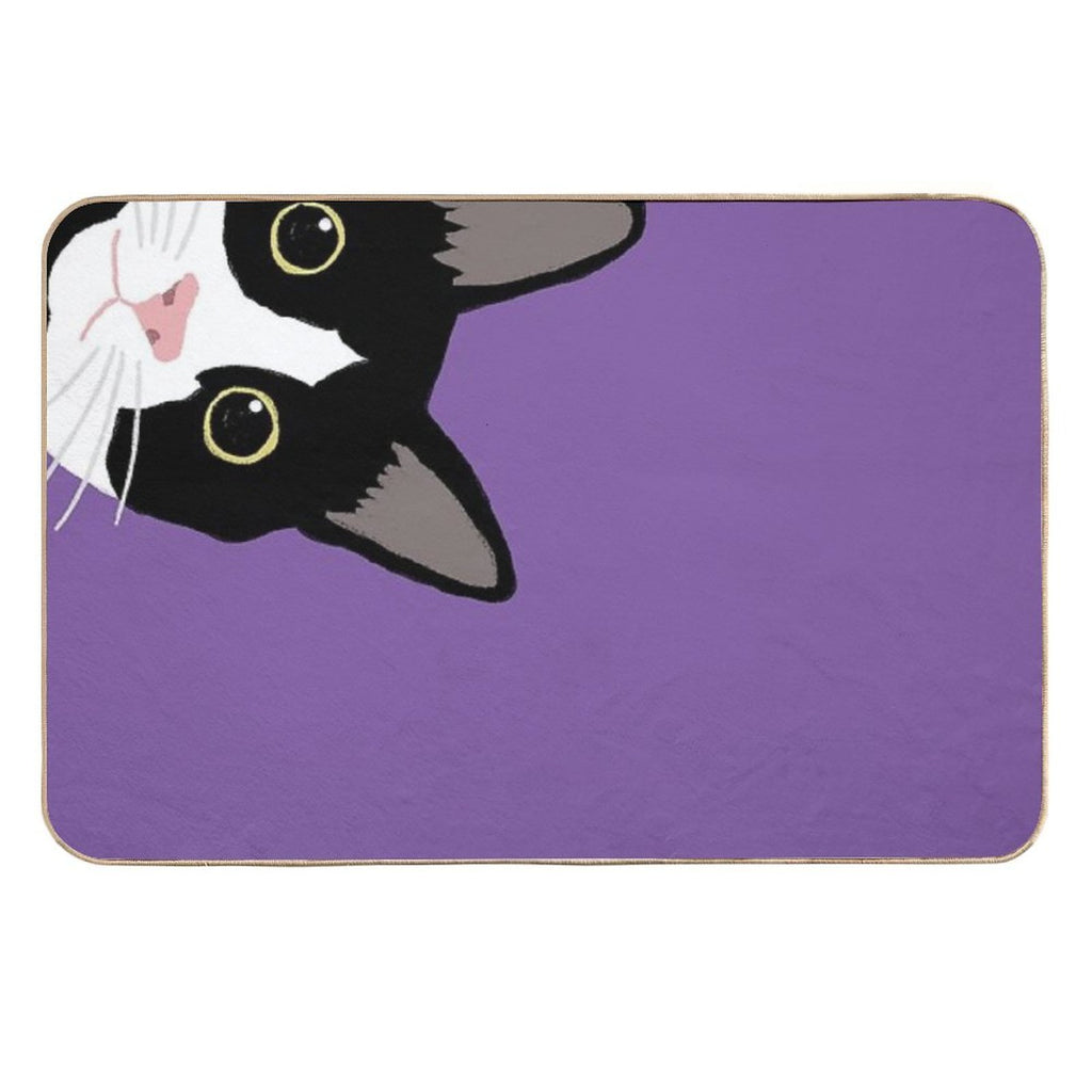 Tuxedo Cat in The Corner  Multi-Purpose Bath Mat