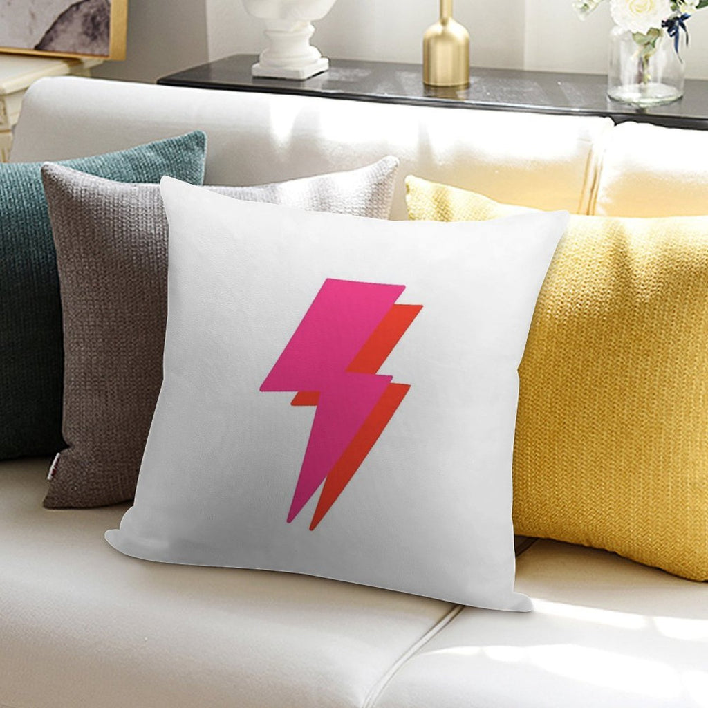 Neon Lightning Bolt Soft Anti-Pilling Throw Pillow