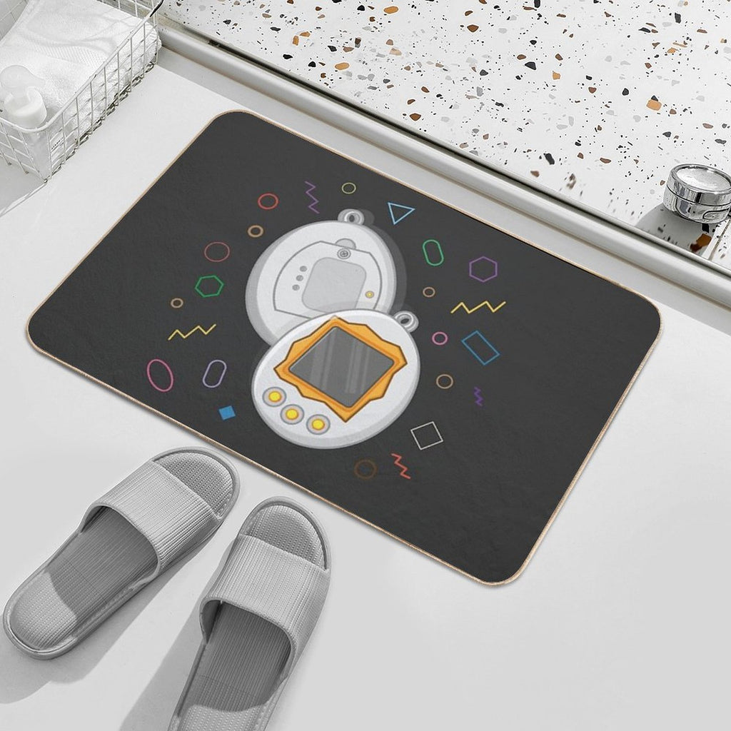 90's Style - Tamagotchi  Stain-Proof Bath Mat
