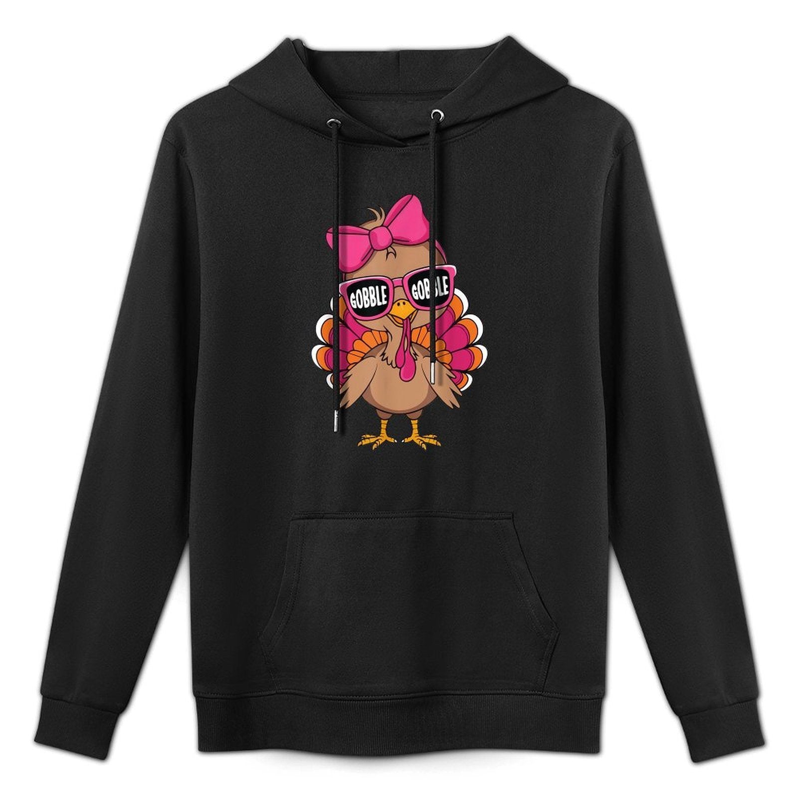 Gobble Turkey Day Happy Thanksgiving Toddlers Girls Kids Durable Construction Hoodie
