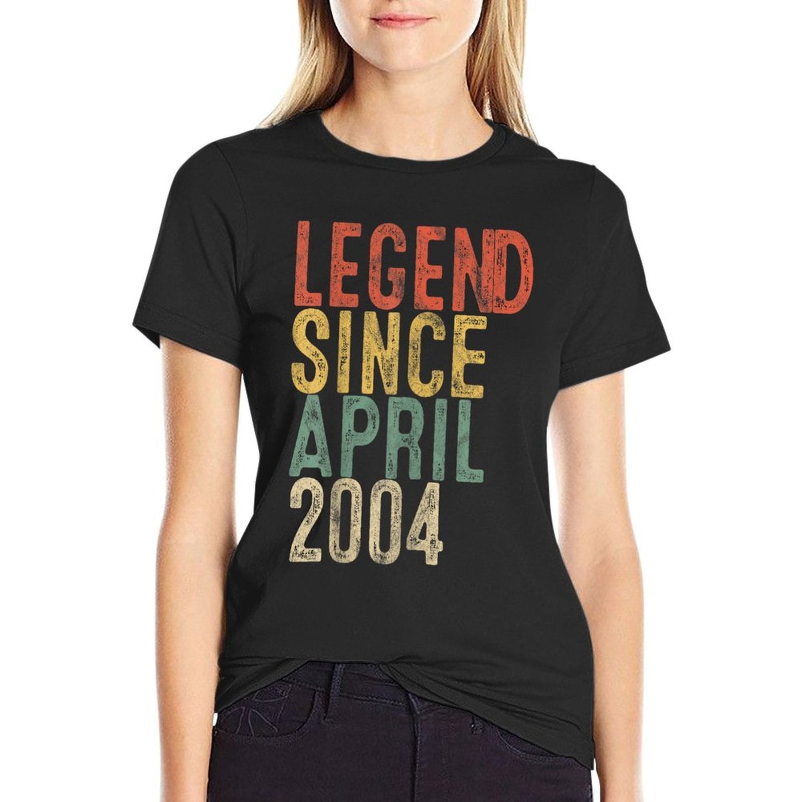 Legend 2004 21st Birthday Gifts for Men Women 21 Year Old  Fade-proof Color T-Shirt