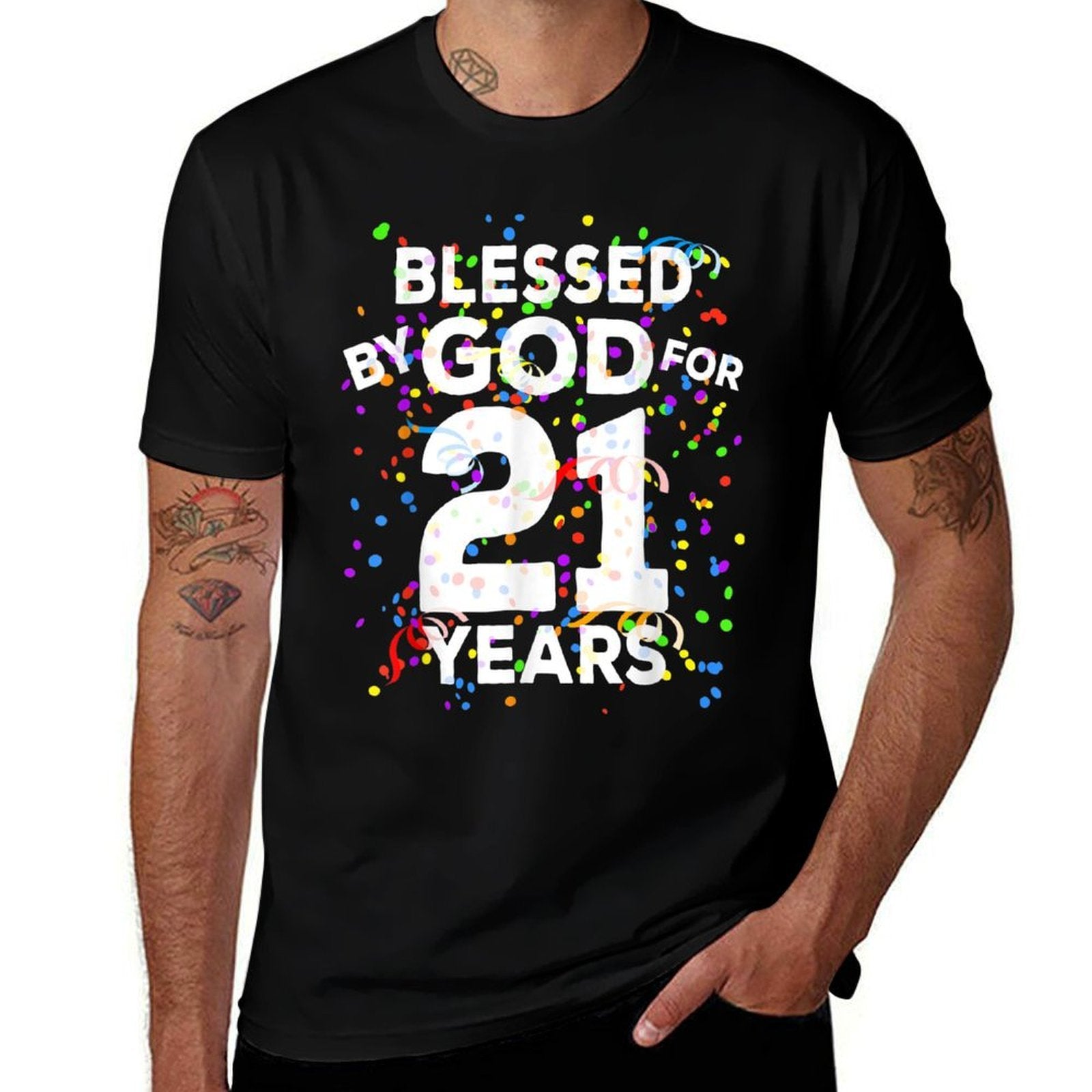Blessed By God For 21 Years Happy 21st Birthday  Classic T-Shirt