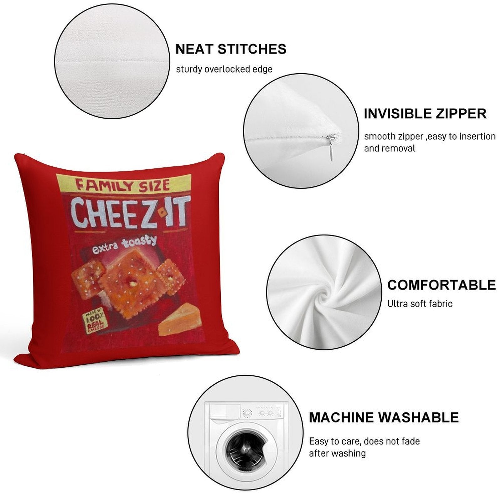 Cheeze-its Soft Multiple Sizes Throw Pillow