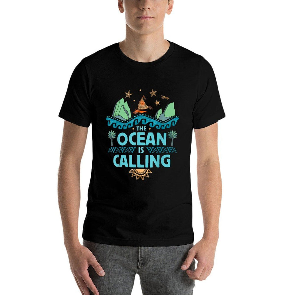 Disney Moana - The Ocean Is Calling  Trendy Pattern T-Shirt