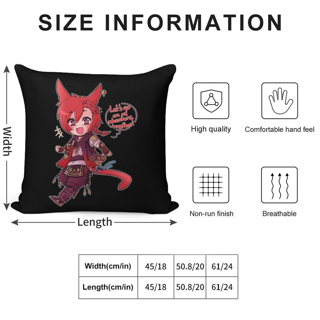 G'raha Tia, At Your Service Soft Shrink-Resistant Throw Pillow
