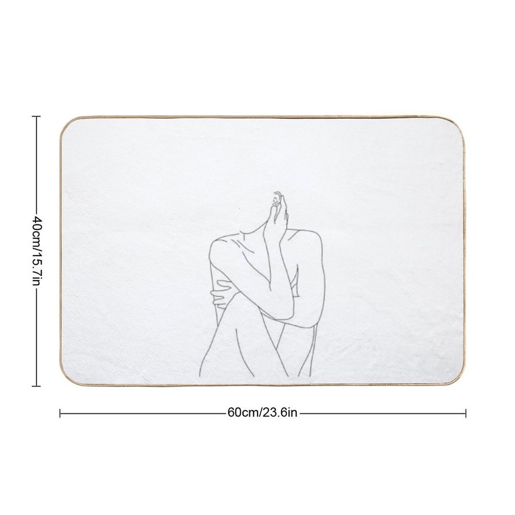 Nude Figure Illustration - Celina  Fade-Resistant Bath Mat