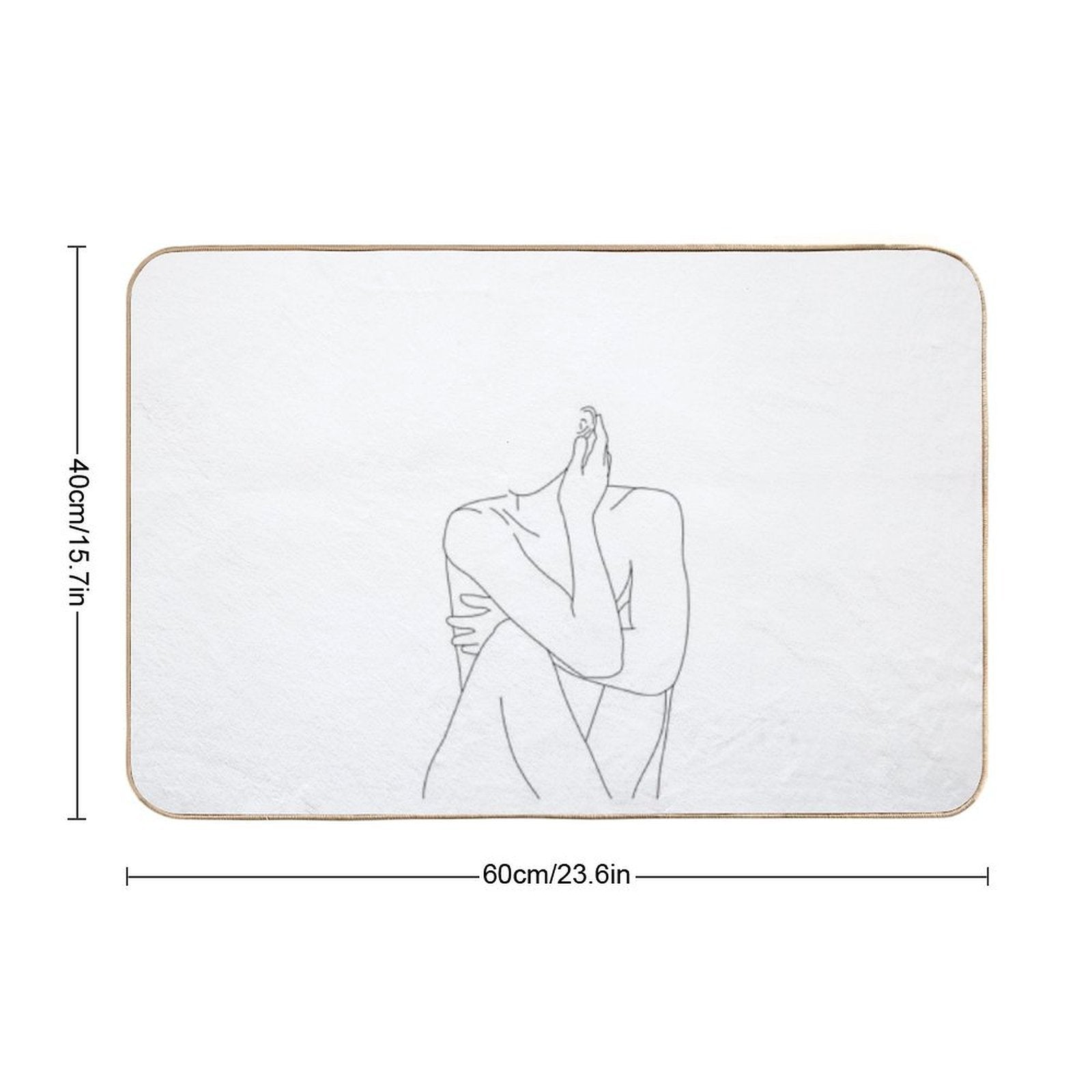 Nude Figure Illustration - Celina  Fade-Resistant Bath Mat