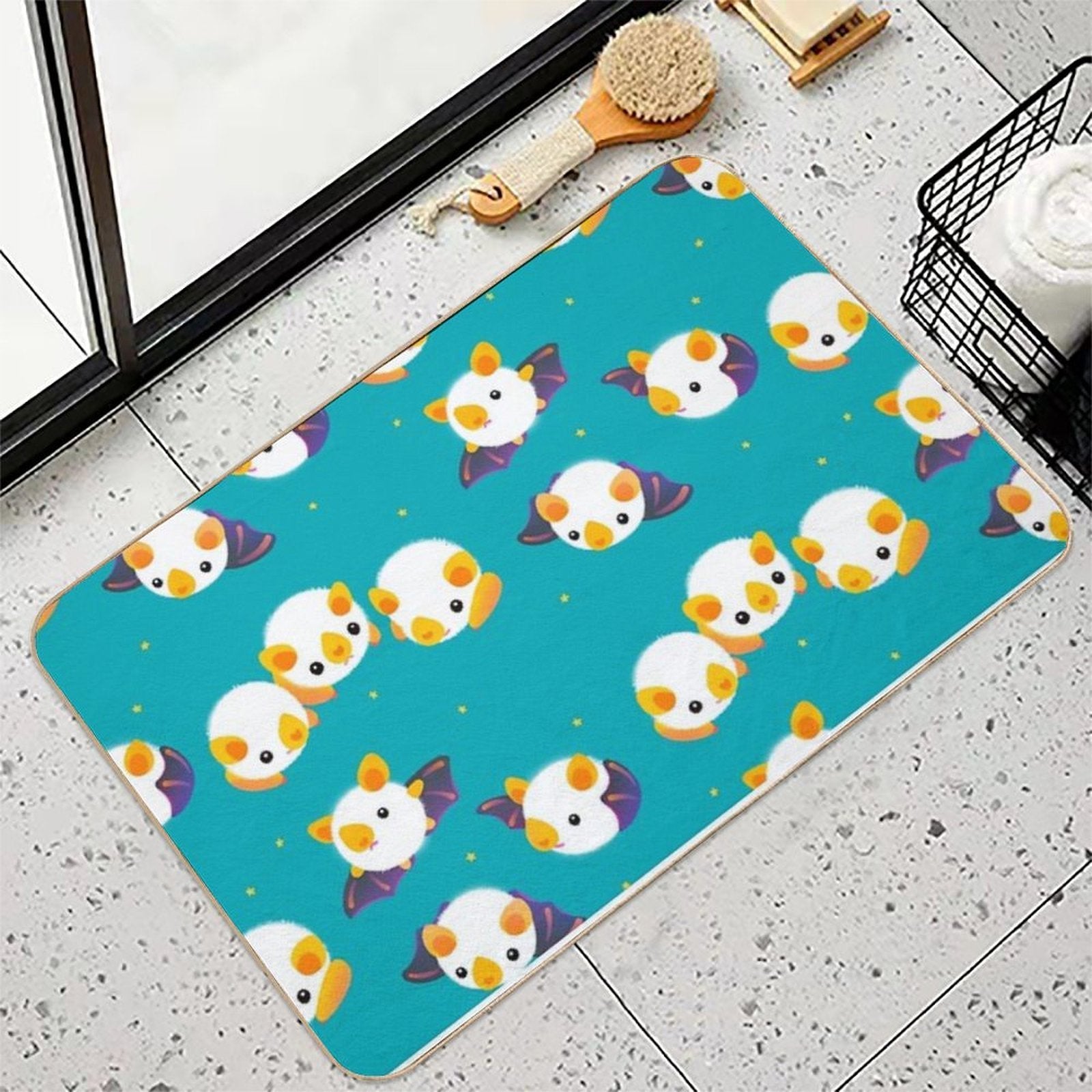 Honduran White Bat (Flying Mochi)  Stain-Proof Bath Mat