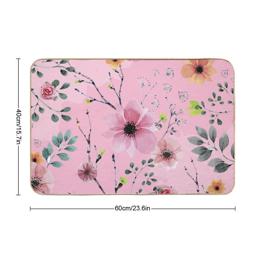 Watercolor Flowers XIII (different Flowers)  Multi-Purpose Bath Mat