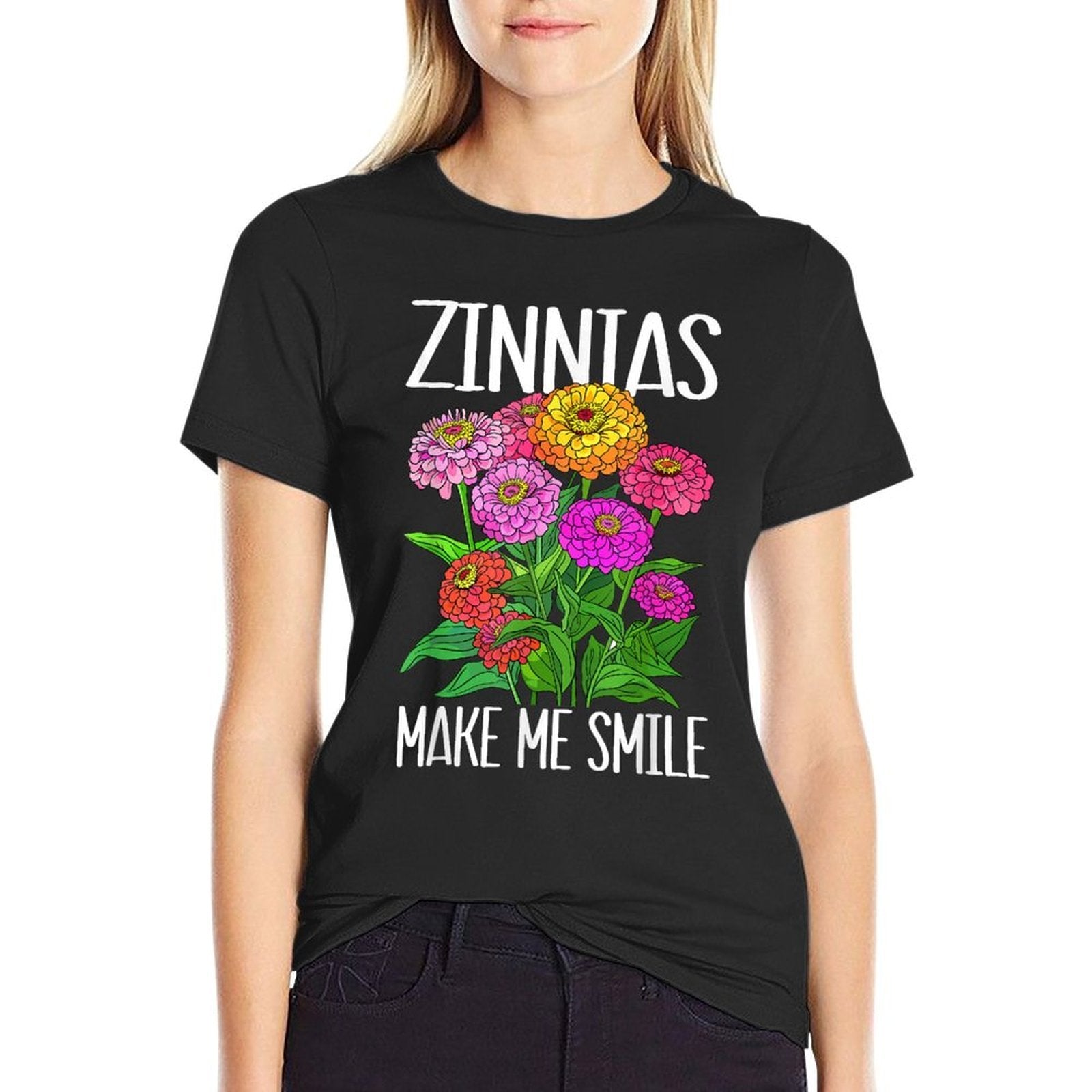 Florist Floral Make Me Smile Zinnia  Moisture-wicking T-Shirt
