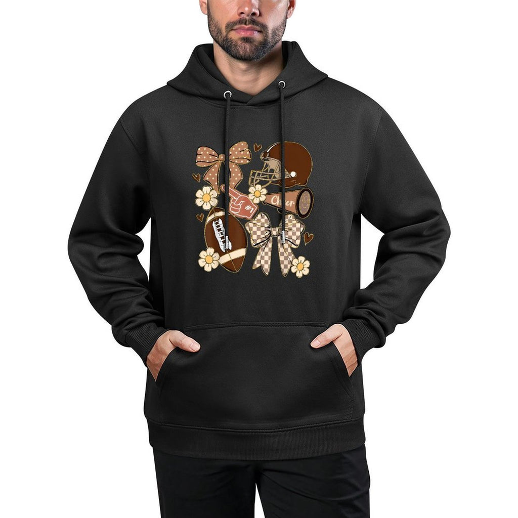 Cheer Touchdown American Football Game Day Coquette Bow Customizable Surface Hoodie