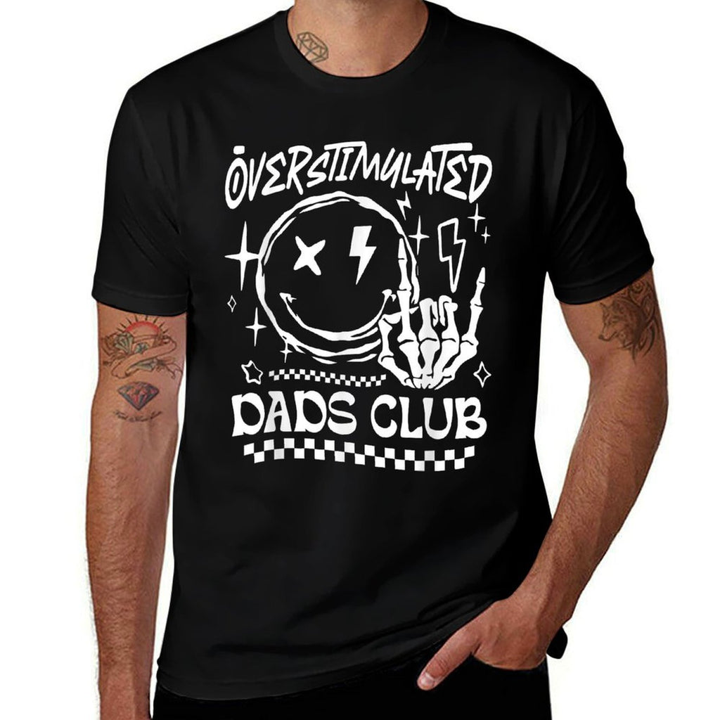 Overstimulated Dads Club Rock Skeleton Cool Dad Fathers Day  Stretchy T-Shirt