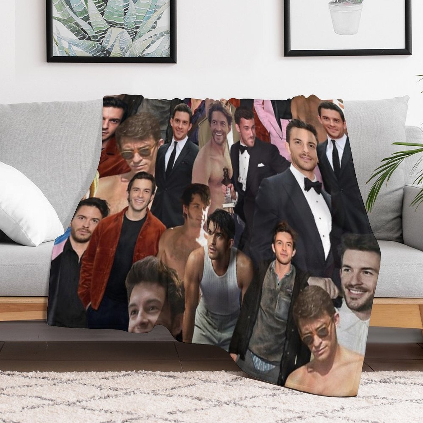 Jonathan Bailey Collage Machine-washable Throw Blanket