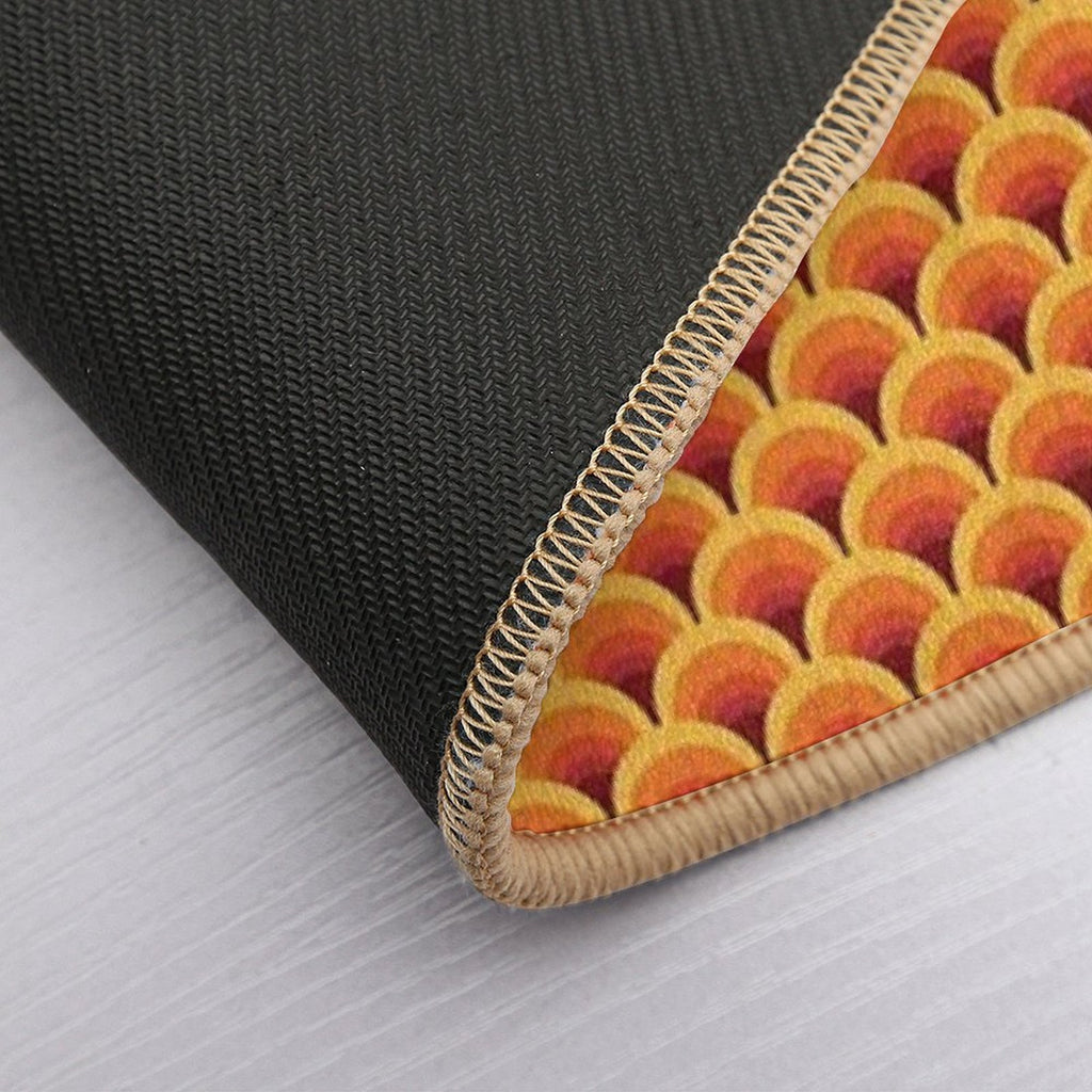 Orange Wave Gradient Retro Pattern  Eco-Friendly Bath Mat