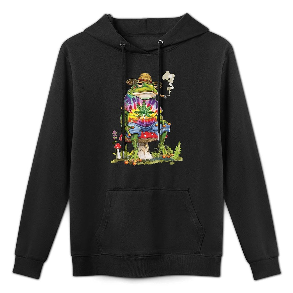 Frog Smoking Weed Pot Marijuana Cannabis 420 Shape Retention Hoodie