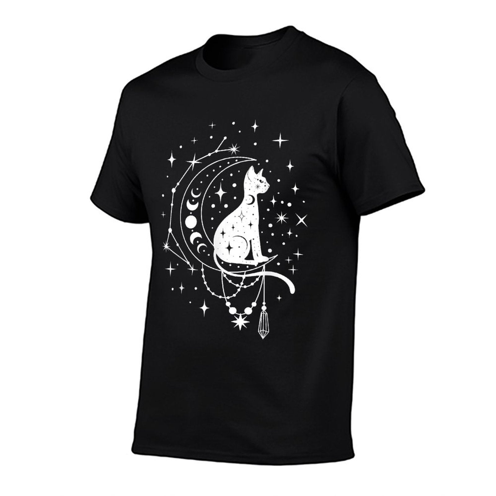 Celestial Cat, Crescent Moon, Star Constellation, Astrology  Durable T-Shirt