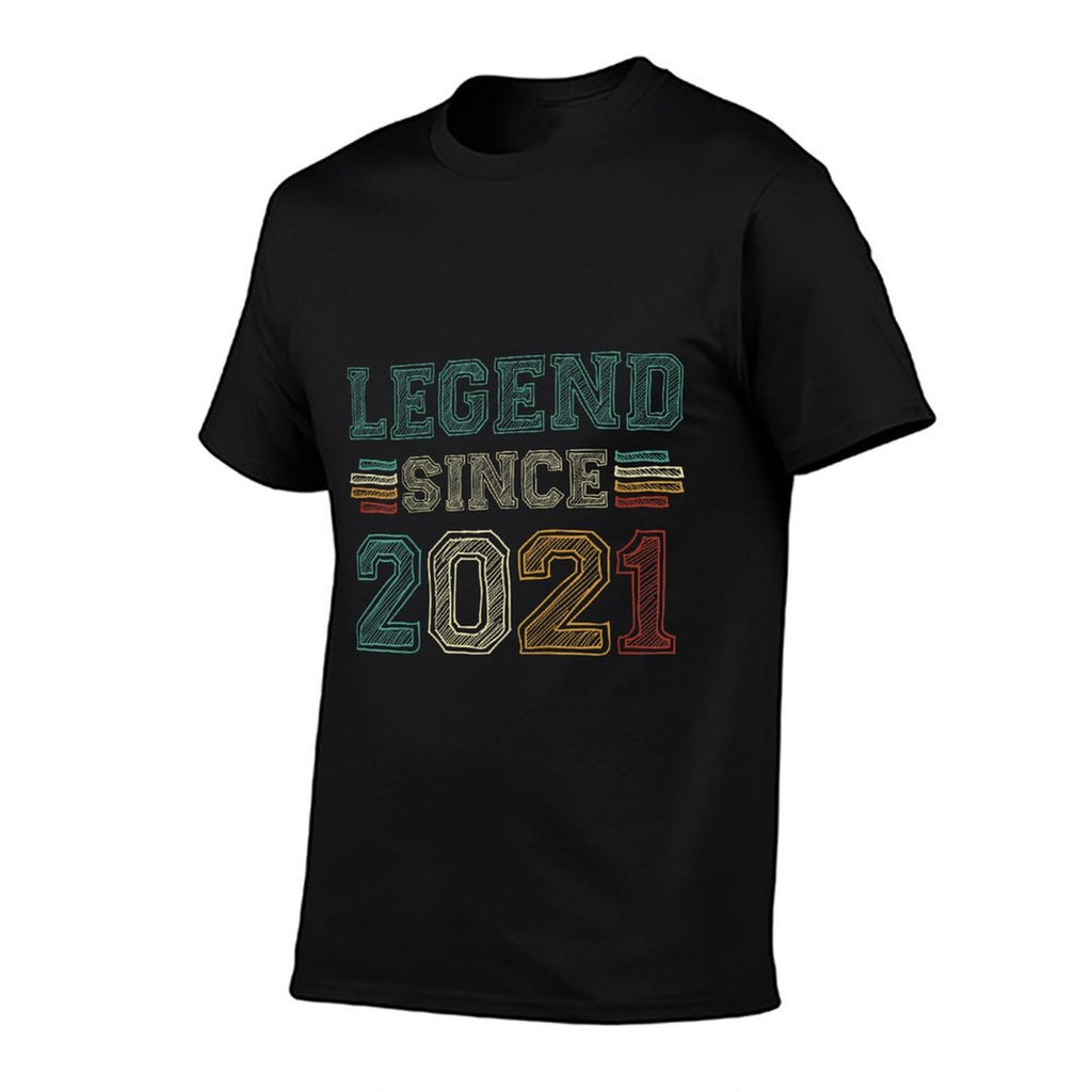 Kids 4 Years Old Legend Since 2021 4th Birthday  Heathered Texture T-Shirt