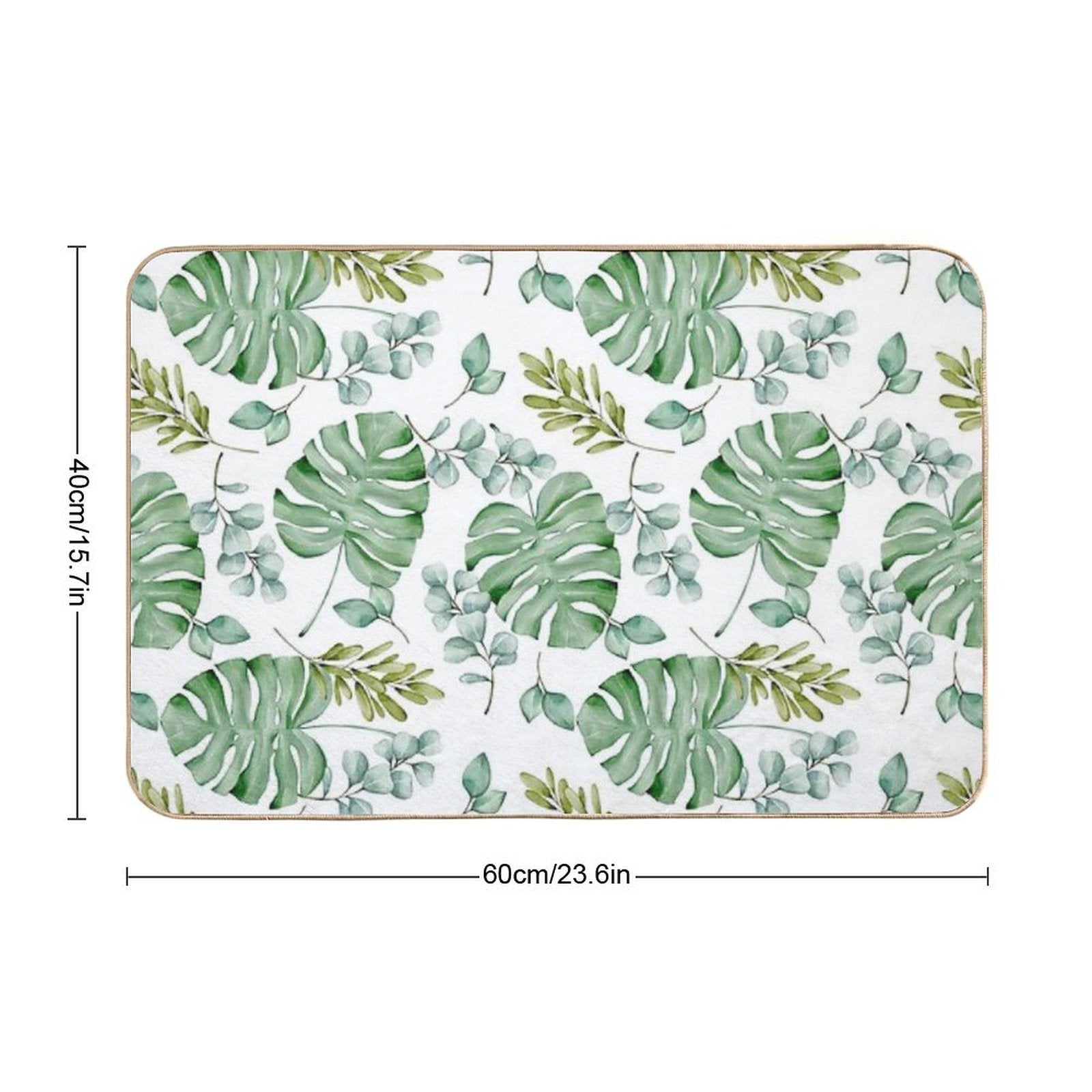 Monstera Leaves Green Seamless  Anti-Trip Bath Mat