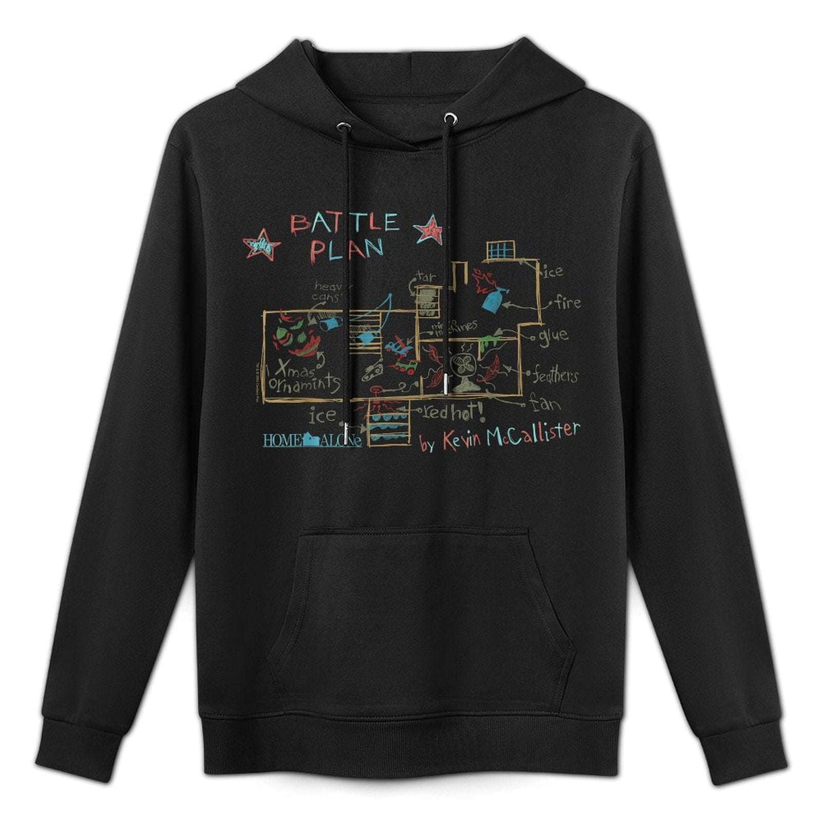 Home Alone Battle Plan By Kevin McCallister Sketch Machine Washable Hoodie