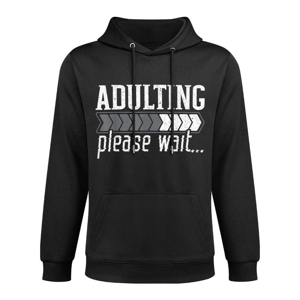 Adulting Please Wait Design Loading Happy 18th Birthday Shrink-Resistant Hoodie