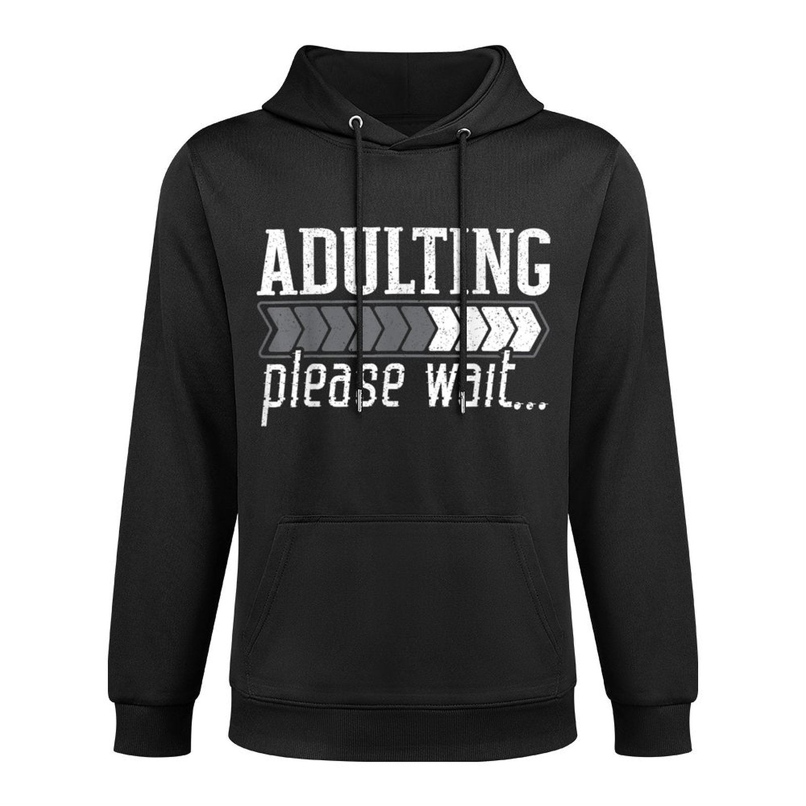 Adulting Please Wait Design Loading Happy 18th Birthday Shrink-Resistant Hoodie