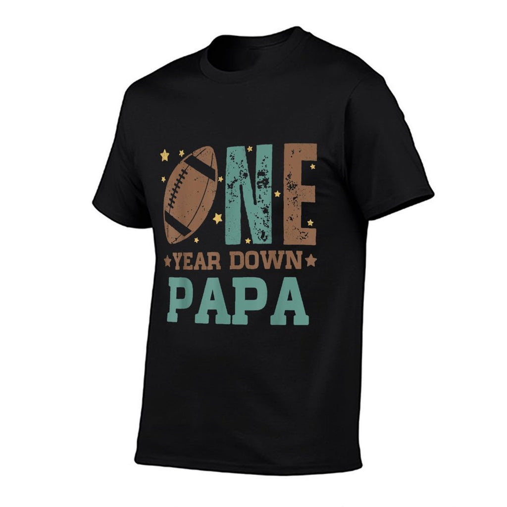 Papa of The 1 Year Old Football 1st Year Down Birthday Party  Lightweight T-Shirt