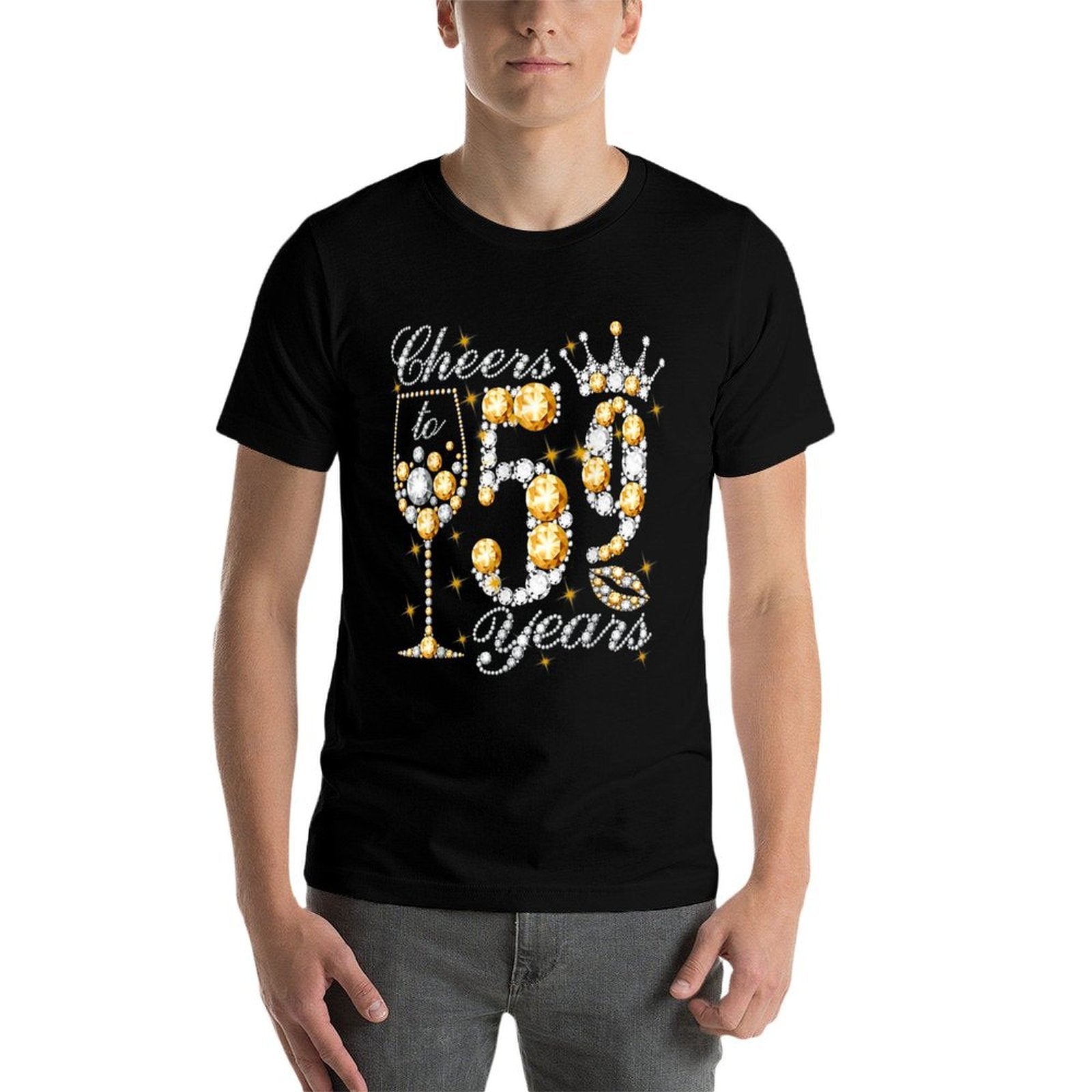 Cheers To 59 Years Old Happy 59th Birthday Queen Drink Wine Comfortable T-Shirt