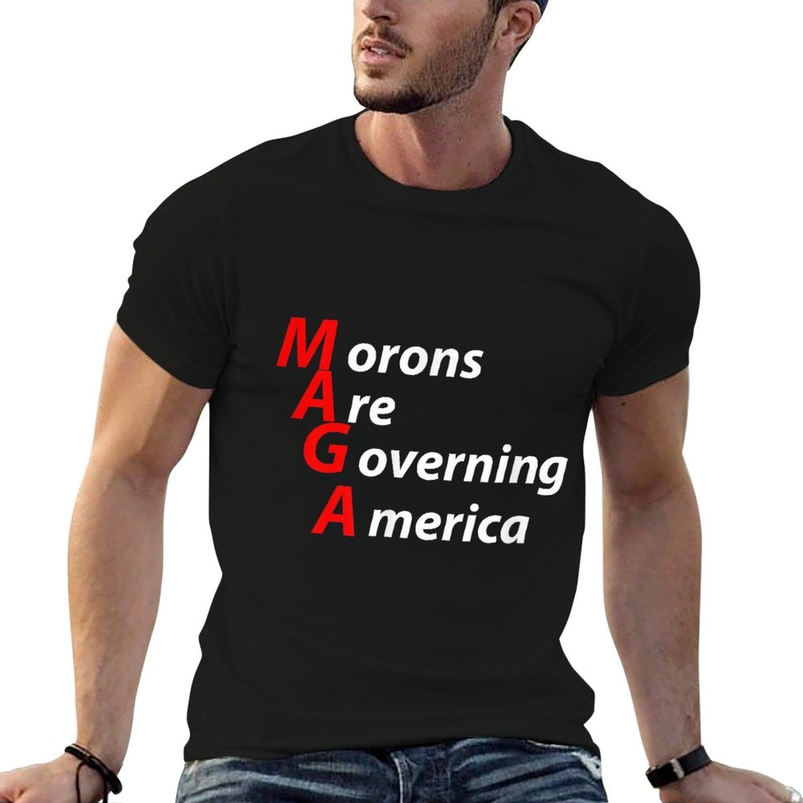 Morons Are Governing America Anti Trump Political T-shirt  Relaxed-fit T-Shirt