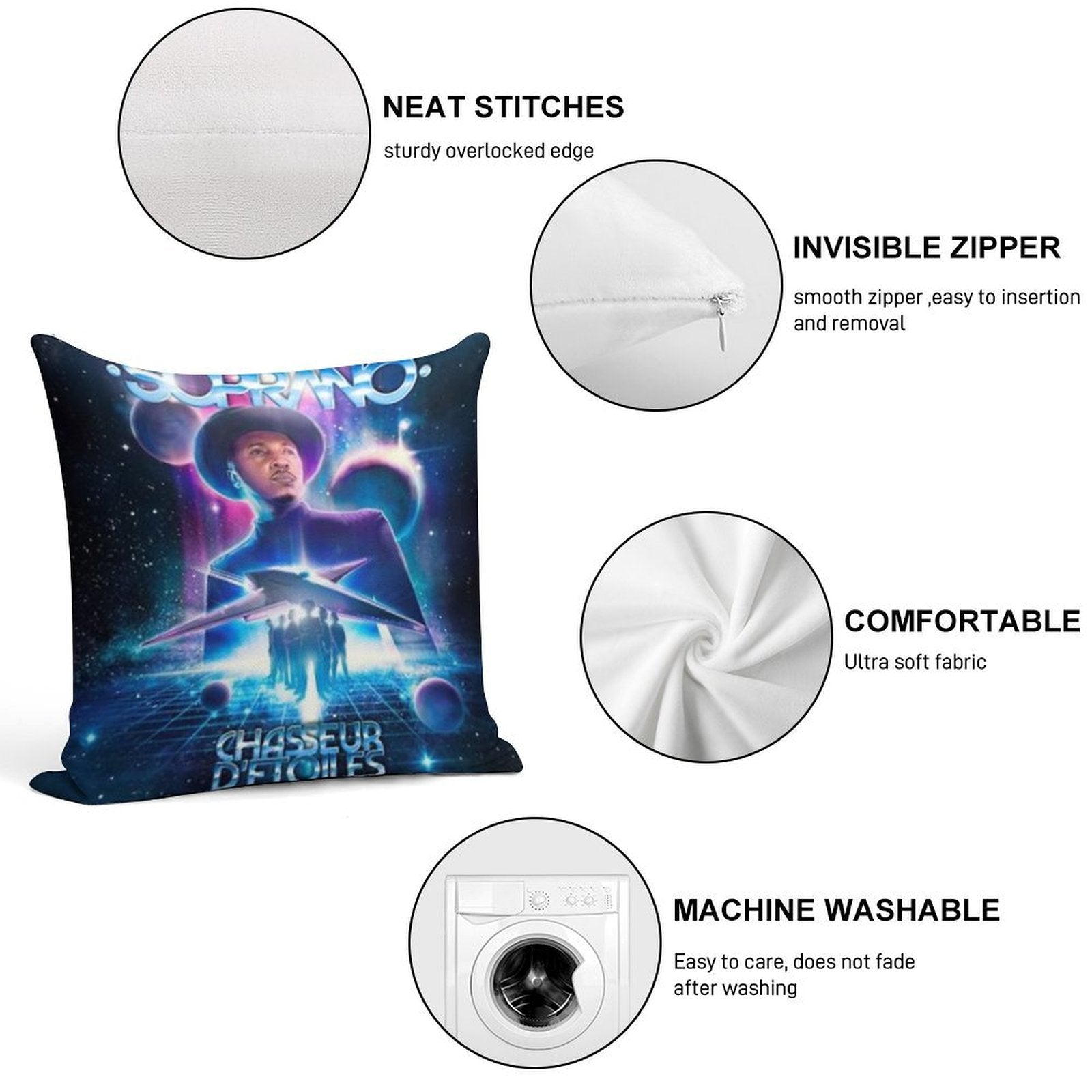 SOPRANO STAR HUNTER Soft Ultra-Soft Texture Throw Pillow