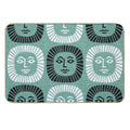 Mid Century Modern Atomic Sunburst 335 Mint Green And Black  Long-Lasting Bath Mat