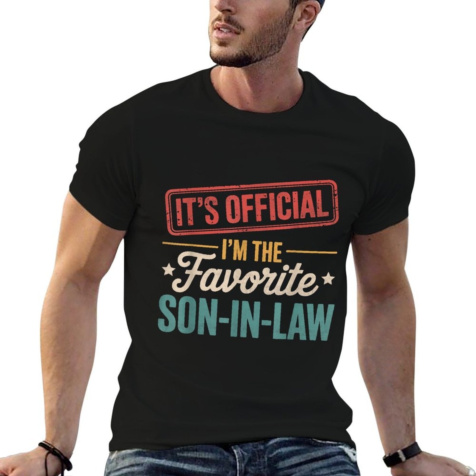 Its Official Im The Favorite Son In Law Mens Fathers Day  Soft T-Shirt