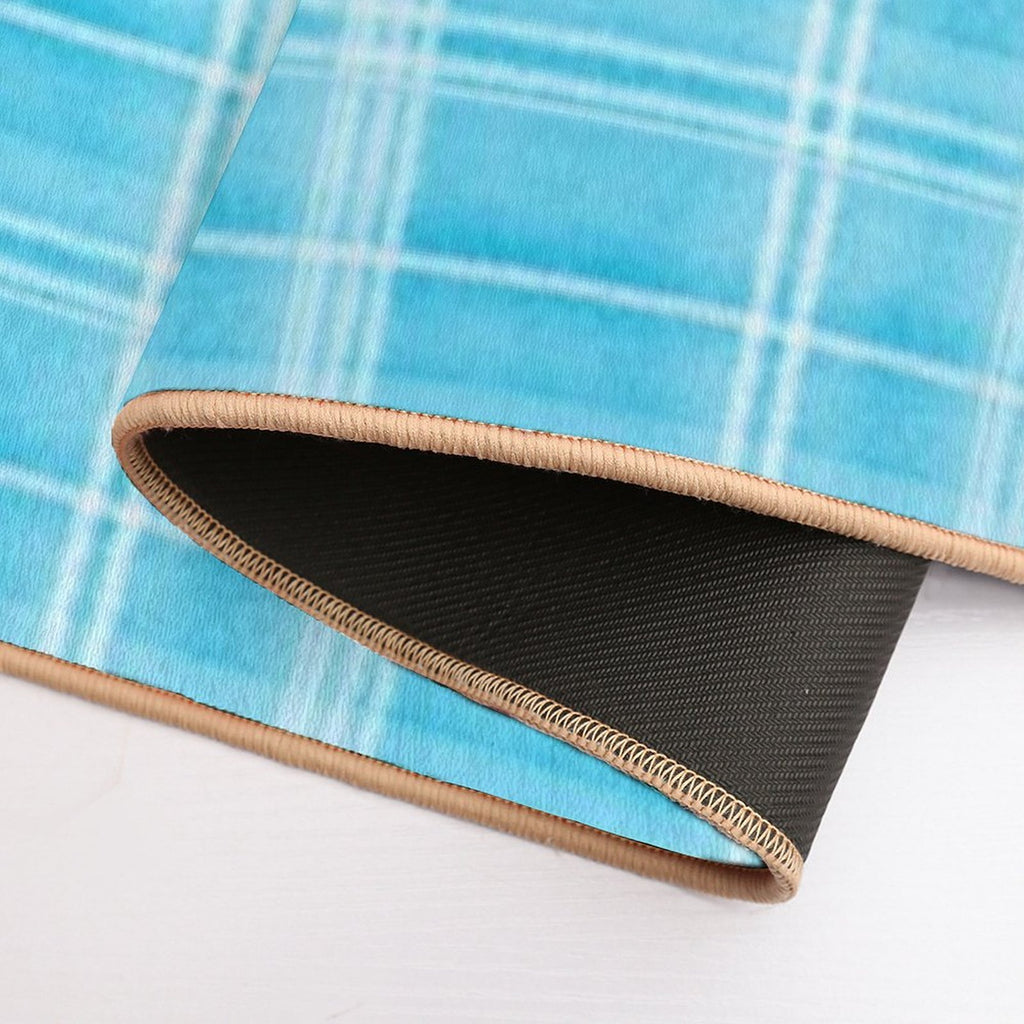 Tartan Ice Blue  Dirt-Trapping Bath Mat