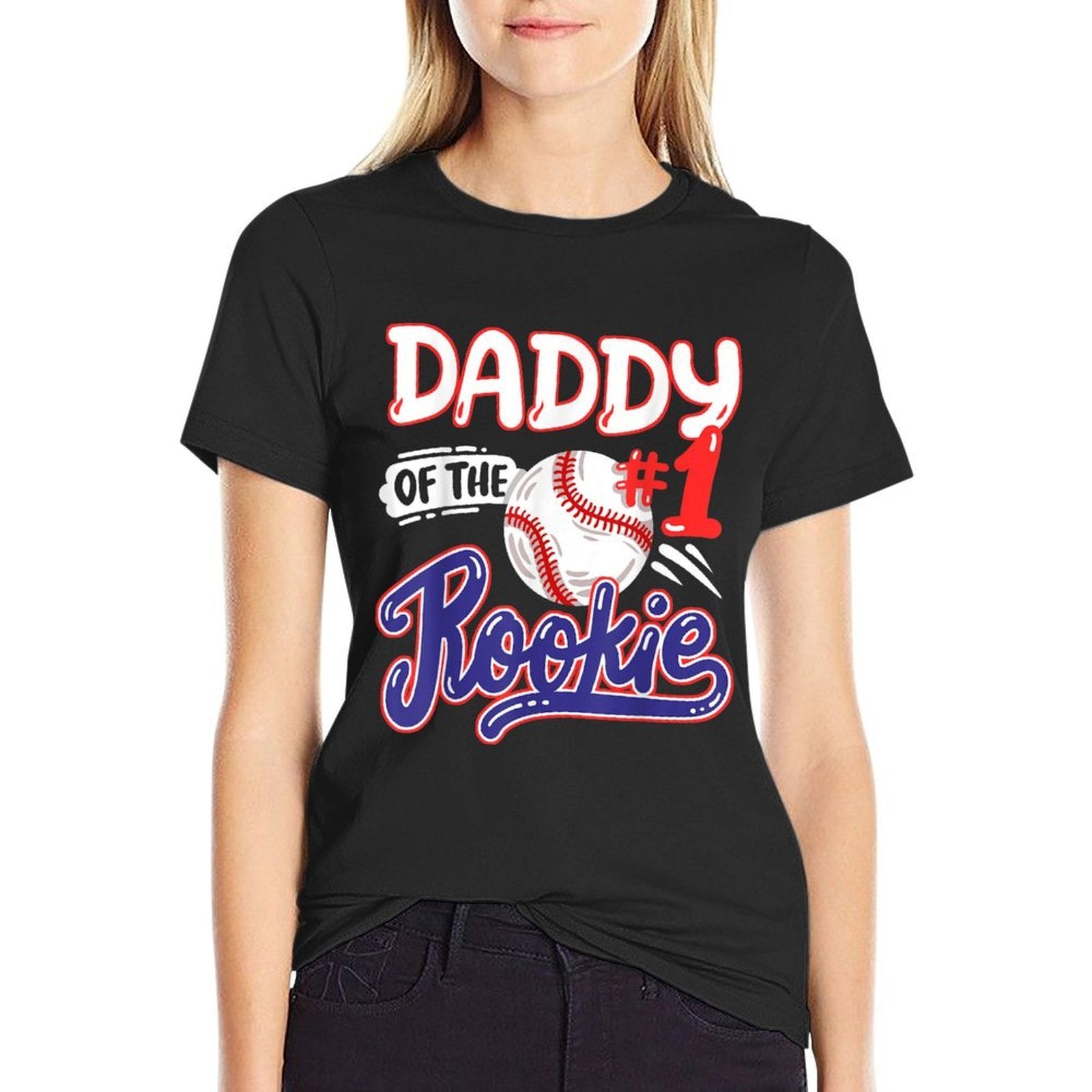 Daddy of Rookie 1st Baseball Birthday Party Theme Matching  Moisture-wicking T-Shirt