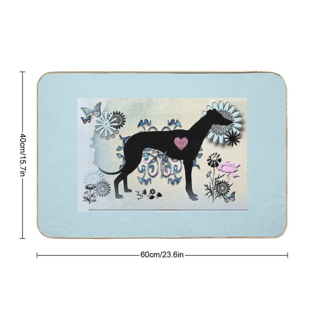 Greyhound Sighthound Art  Long-Lasting Bath Mat